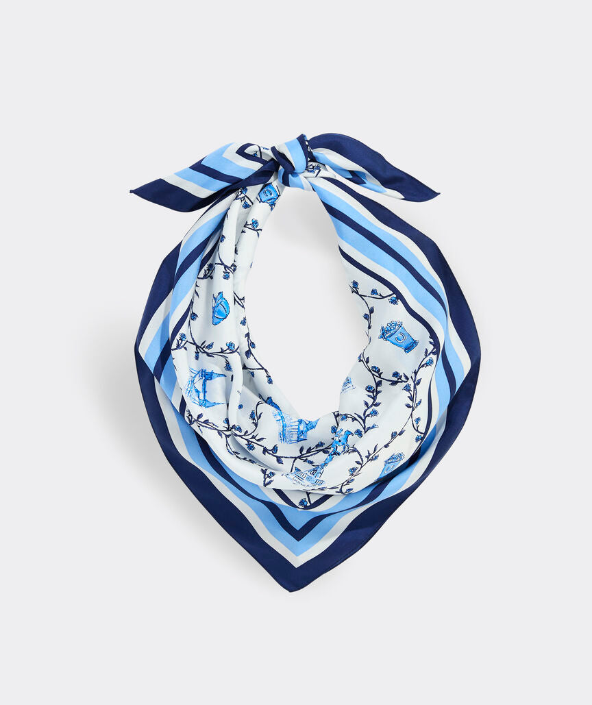 Kentucky Derby Women's Silk Scarf - Serenity Blue