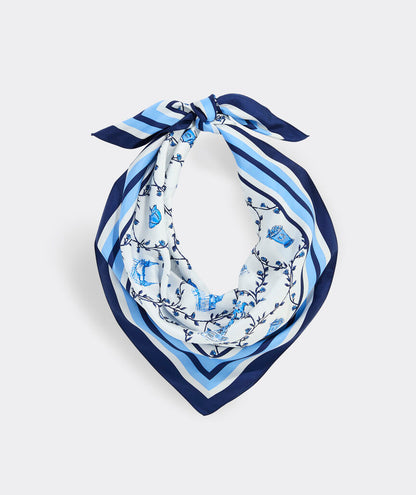 Kentucky Derby Women's Silk Scarf - Serenity Blue