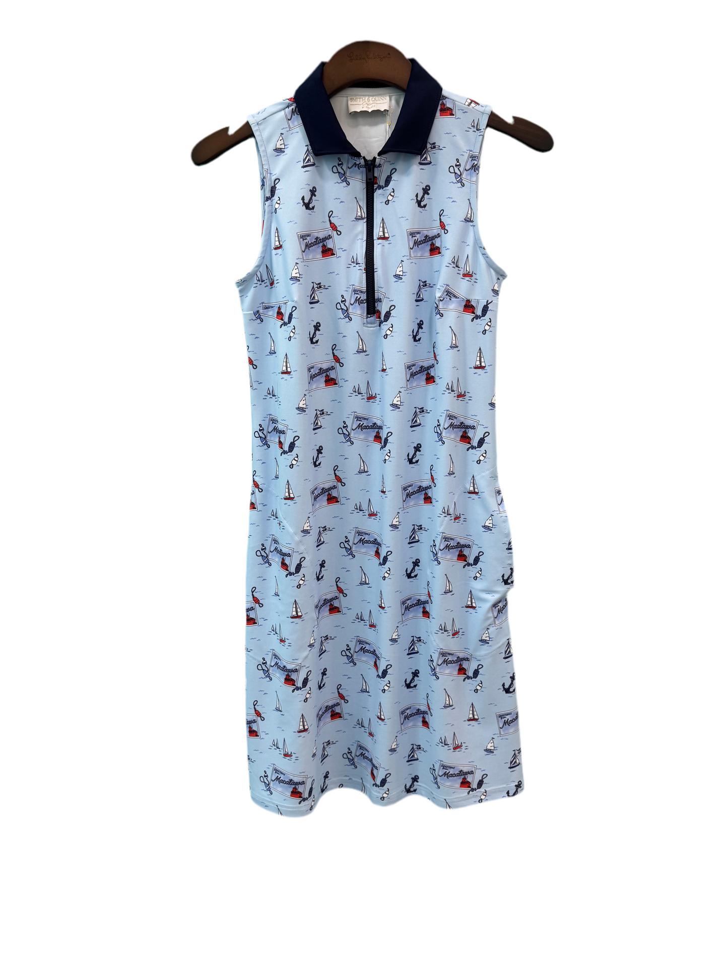 The Katherine Dress with Navy Collar - Greetings From Macatawa