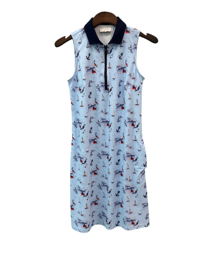 The Katherine Dress with Navy Collar - Greetings From Macatawa