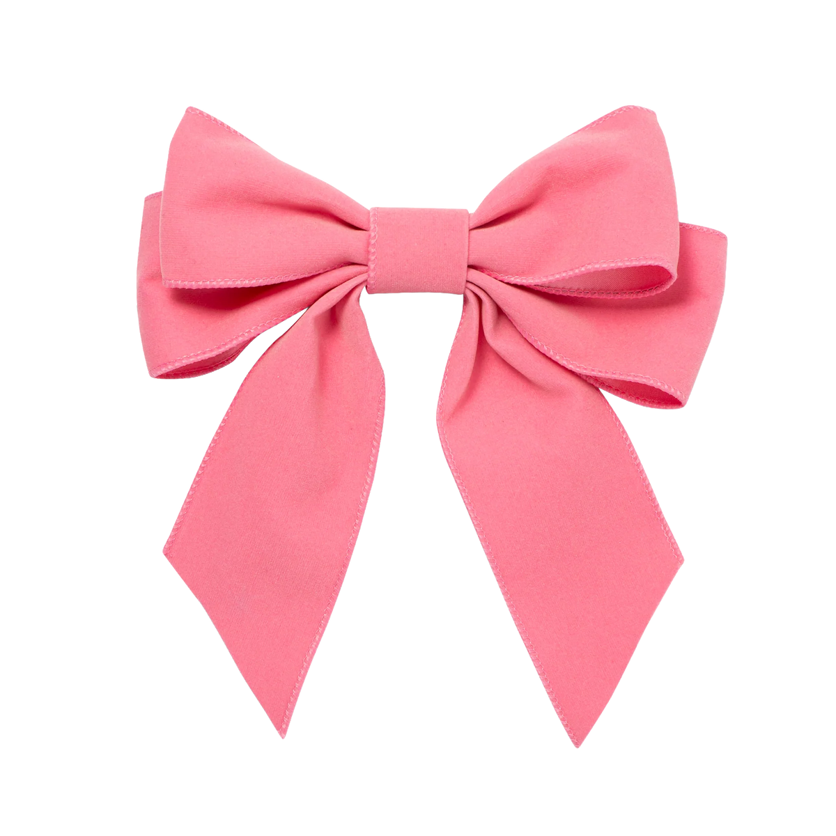 Velvet bow with clip set of 2 light pink 20cm