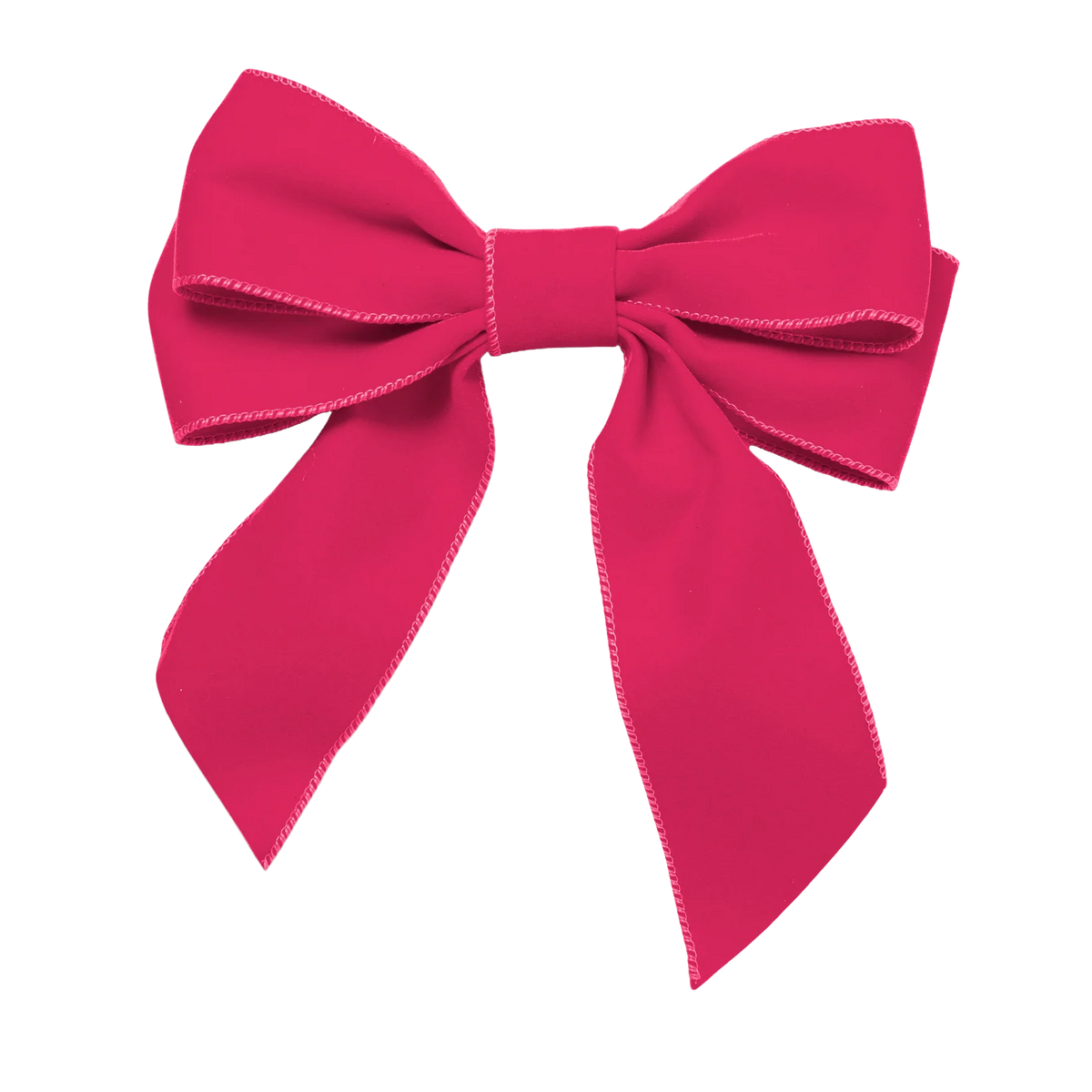 Velvet bow with clip set of 2 pink 20cm