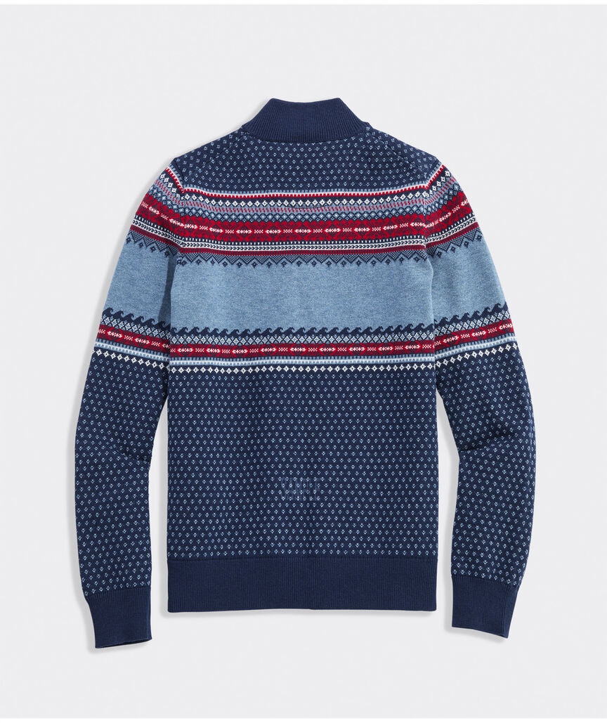 Boys' Fishing Fair Isle Quarter-Zip - Nautical Navy