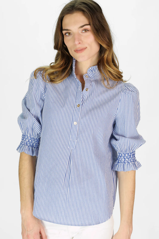 Percy Popover in Navy & White Stripe