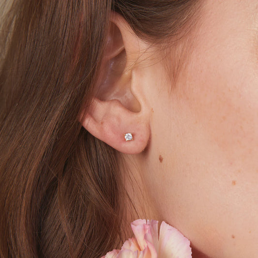 Petite Gold CZ Studs - 3MM