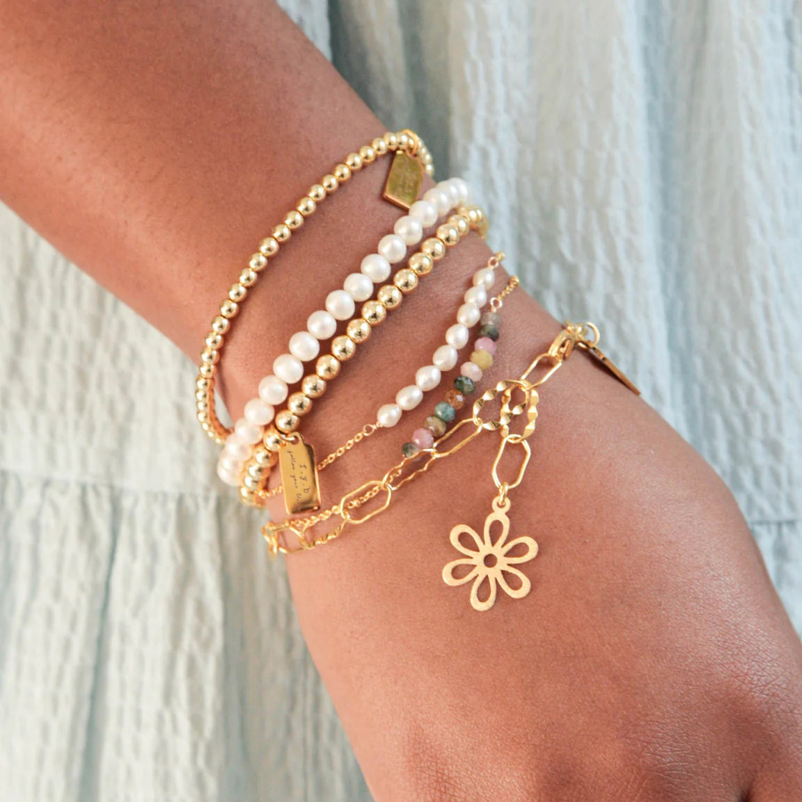 Mini Gold Staple Bracelet
