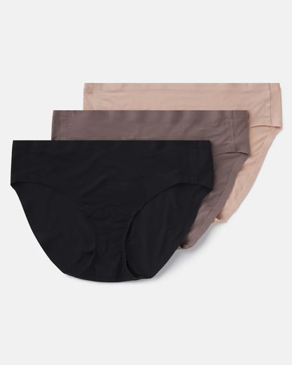 SPANXsmooth™ Fit-To-You Modal Bikini 3-Pack Box - Champagne Beige/Smoke/Very Black