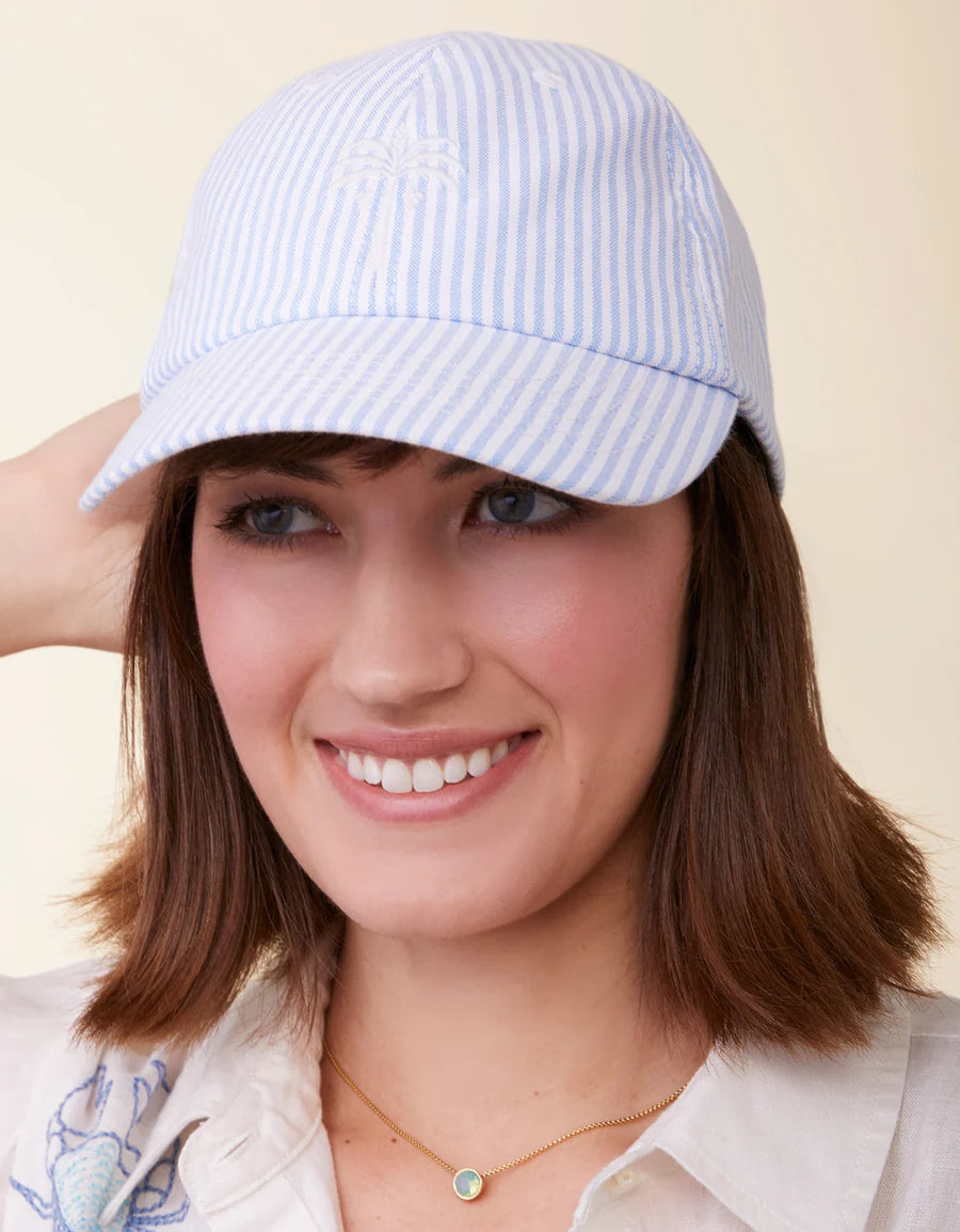 Baseball Hat Palm Tree/Blue Stripe