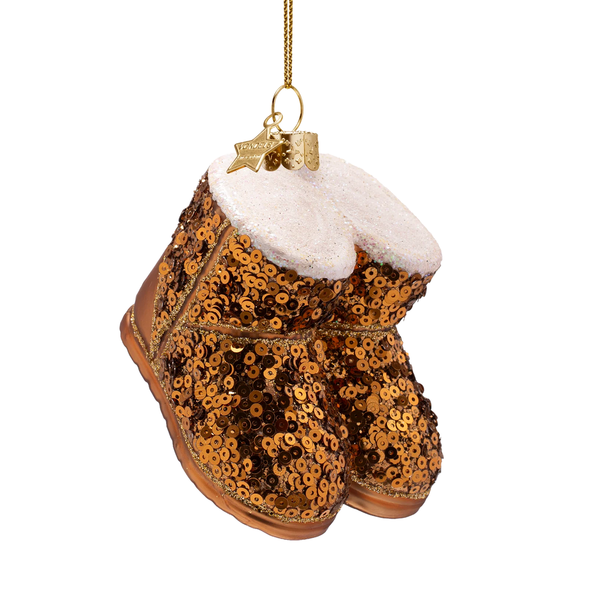 Ornament glass suede boots with sequins