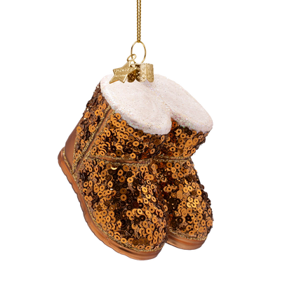 Ornament glass suede boots with sequins