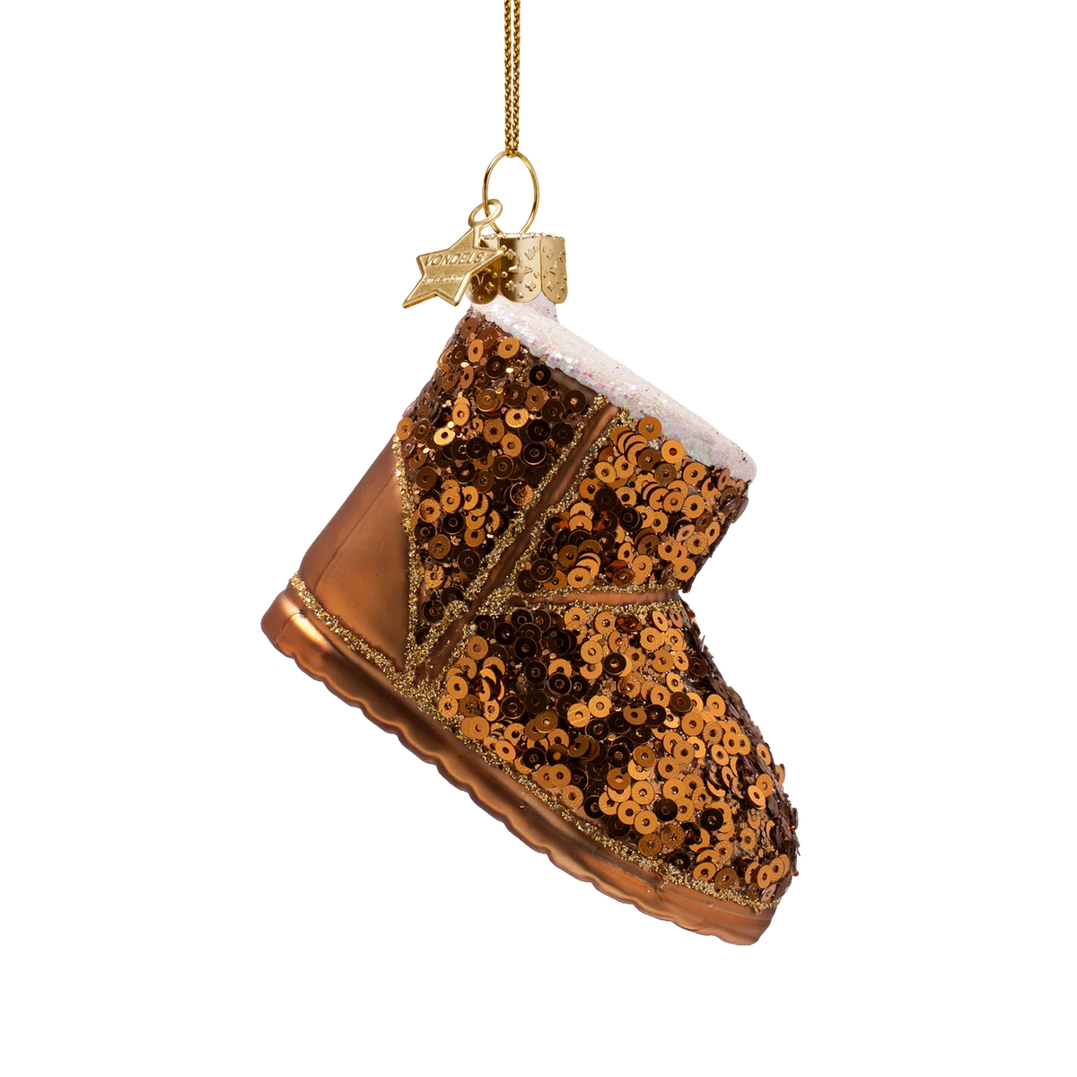 Ornament glass suede boots with sequins