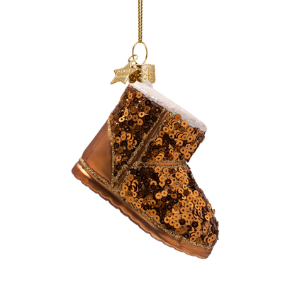 Ornament glass suede boots with sequins