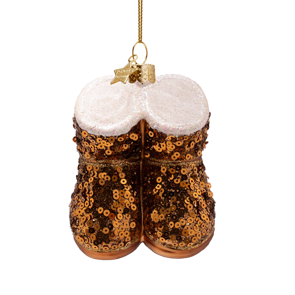 Ornament glass suede boots with sequins