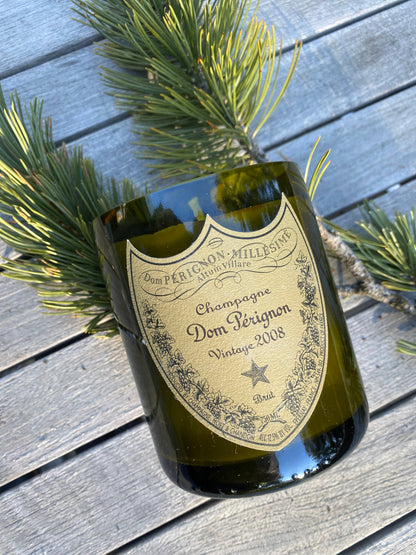 Recycled Dom P Bottle - Vintage Label Candle: Holiday Exclusive: Pomegranate Cider