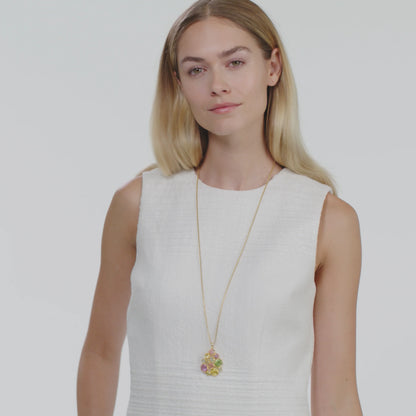 Kaleidoscope Statement Pendant - Iridescent Clear Crystal