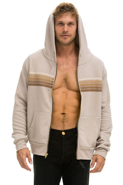 5 Stripe Hoodie - Sand/Tan