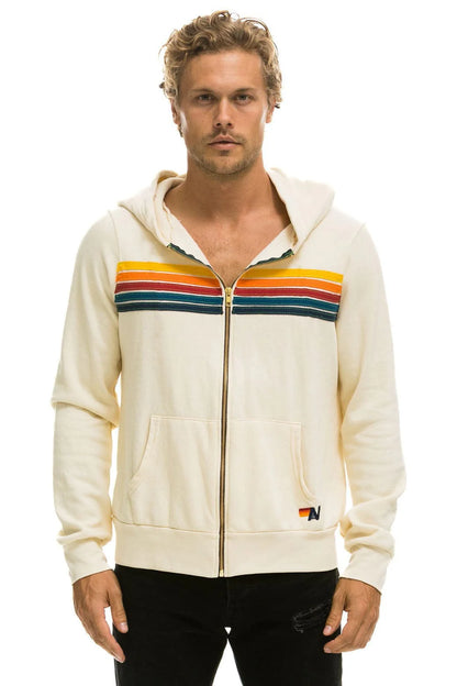 5 Stripe Hoodie - Vintage White