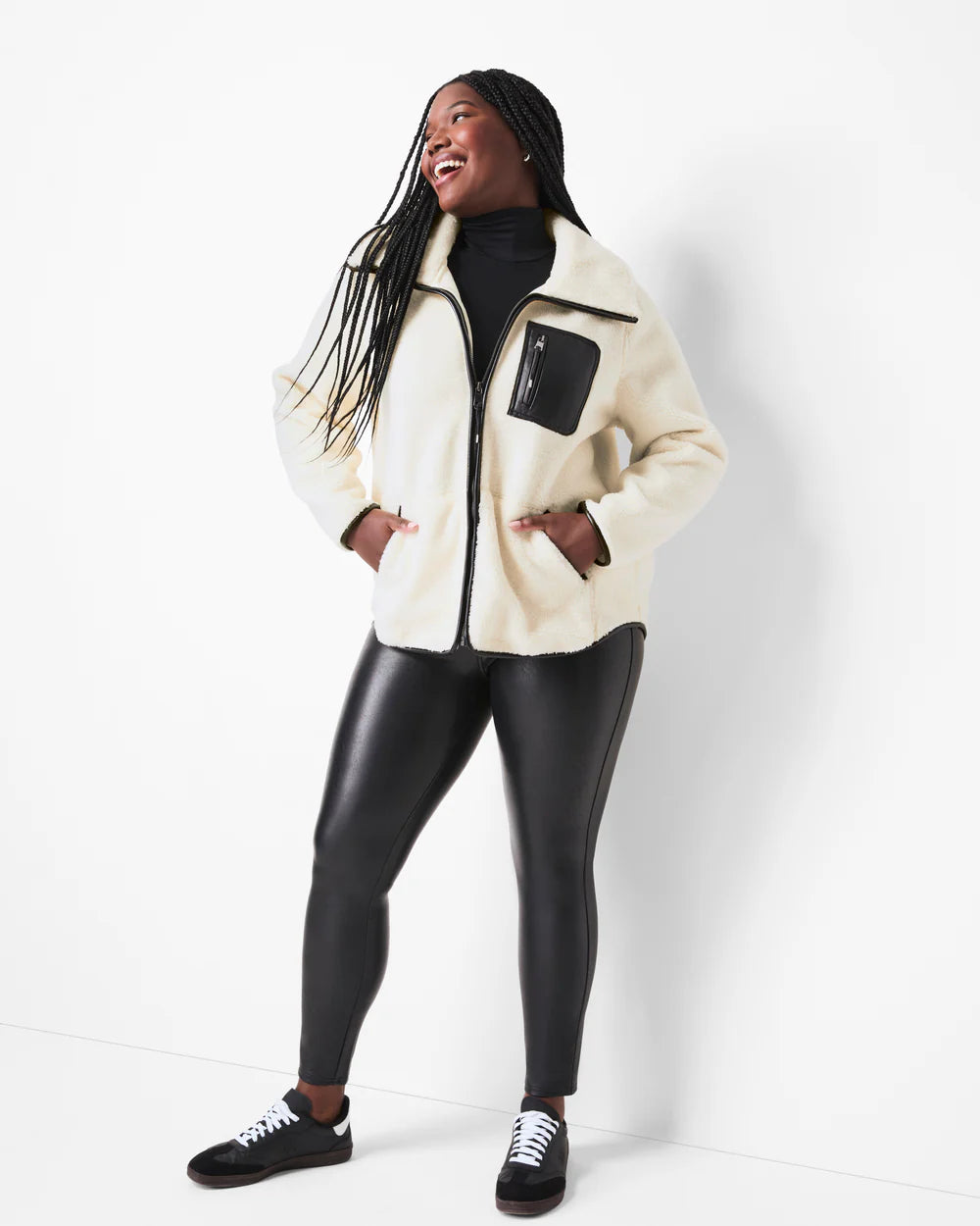 SPANX® Fleece Full Zip - Frosted Ivory