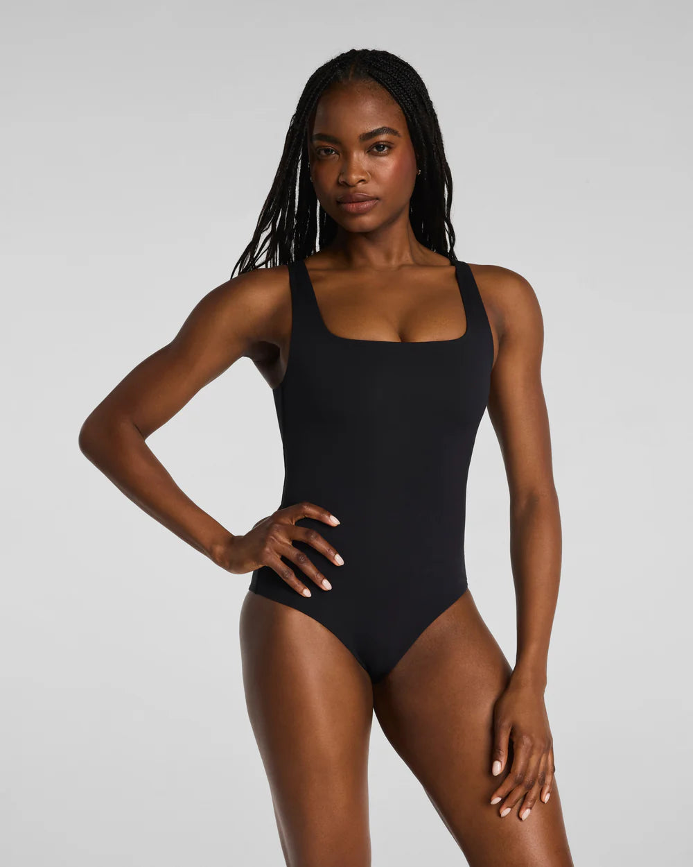 SPANXsculpt® Swim Square Neck One Piece - Very Black