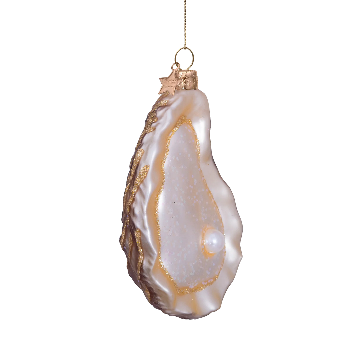 Ornament glass ecru oyster