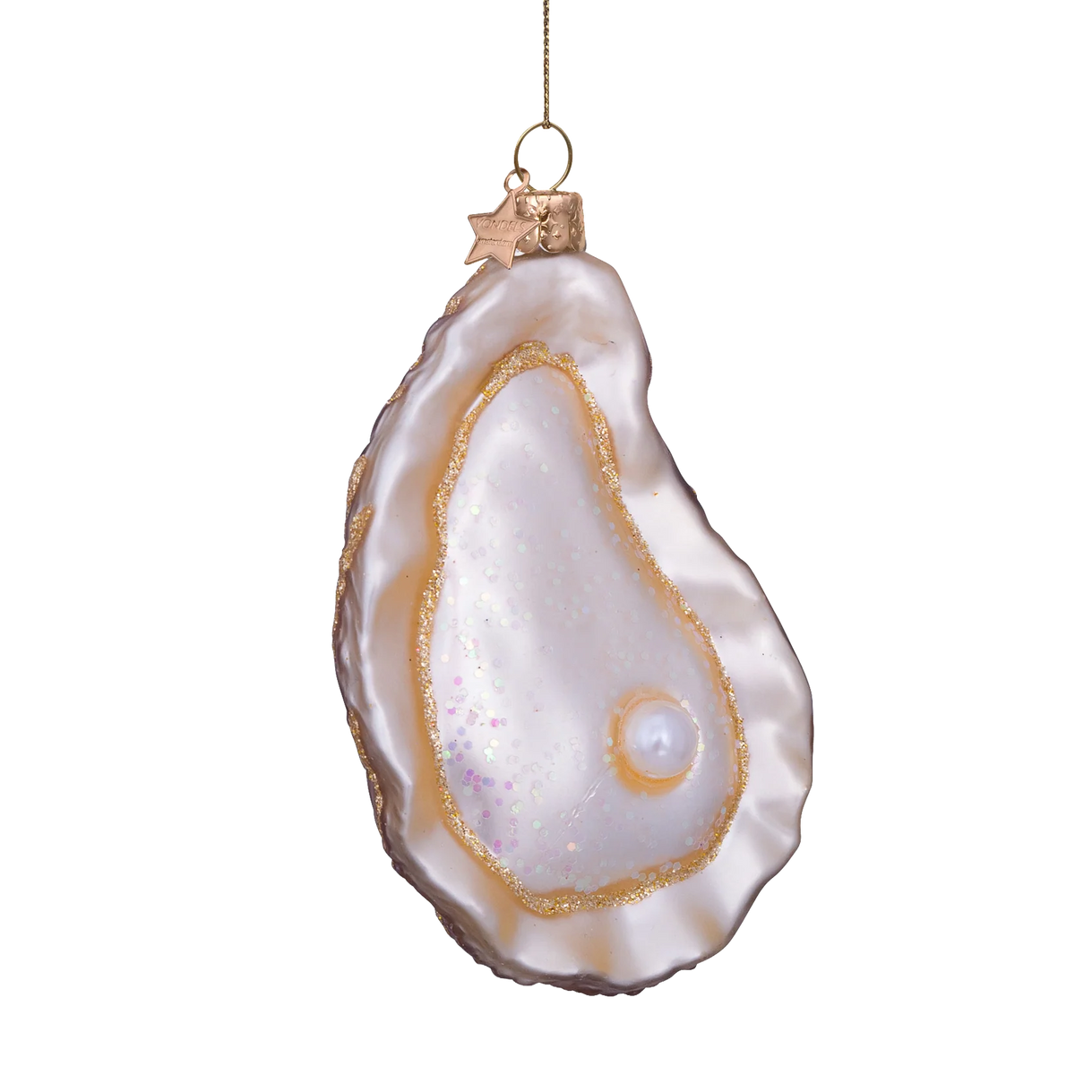 Ornament glass ecru oyster