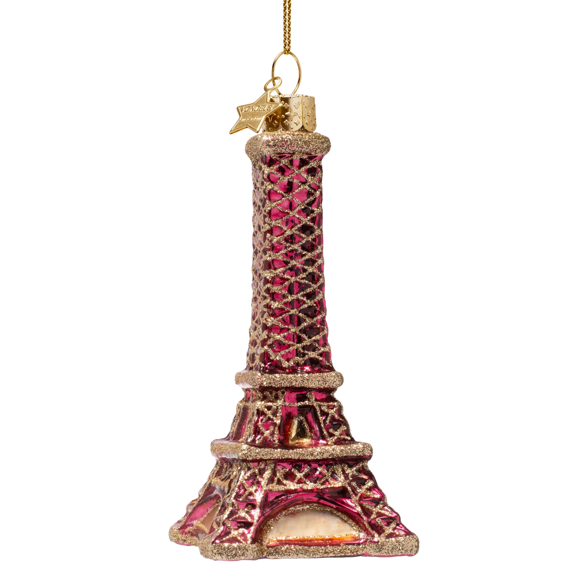 Ornament glass burgundy Eiffel tower
