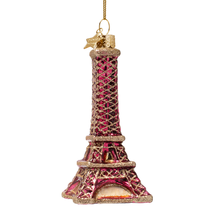 Ornament glass burgundy Eiffel tower