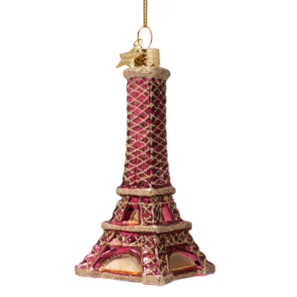 Ornament glass burgundy Eiffel tower