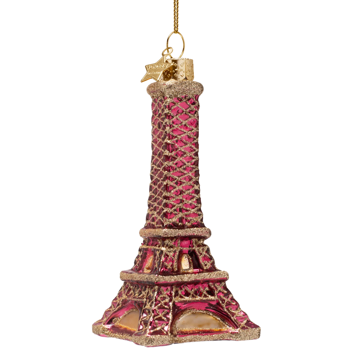 Ornament glass burgundy Eiffel tower