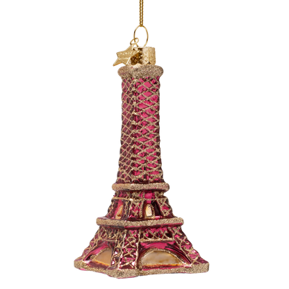 Ornament glass burgundy Eiffel tower