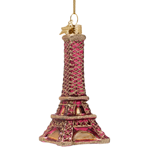 Ornament glass burgundy Eiffel tower