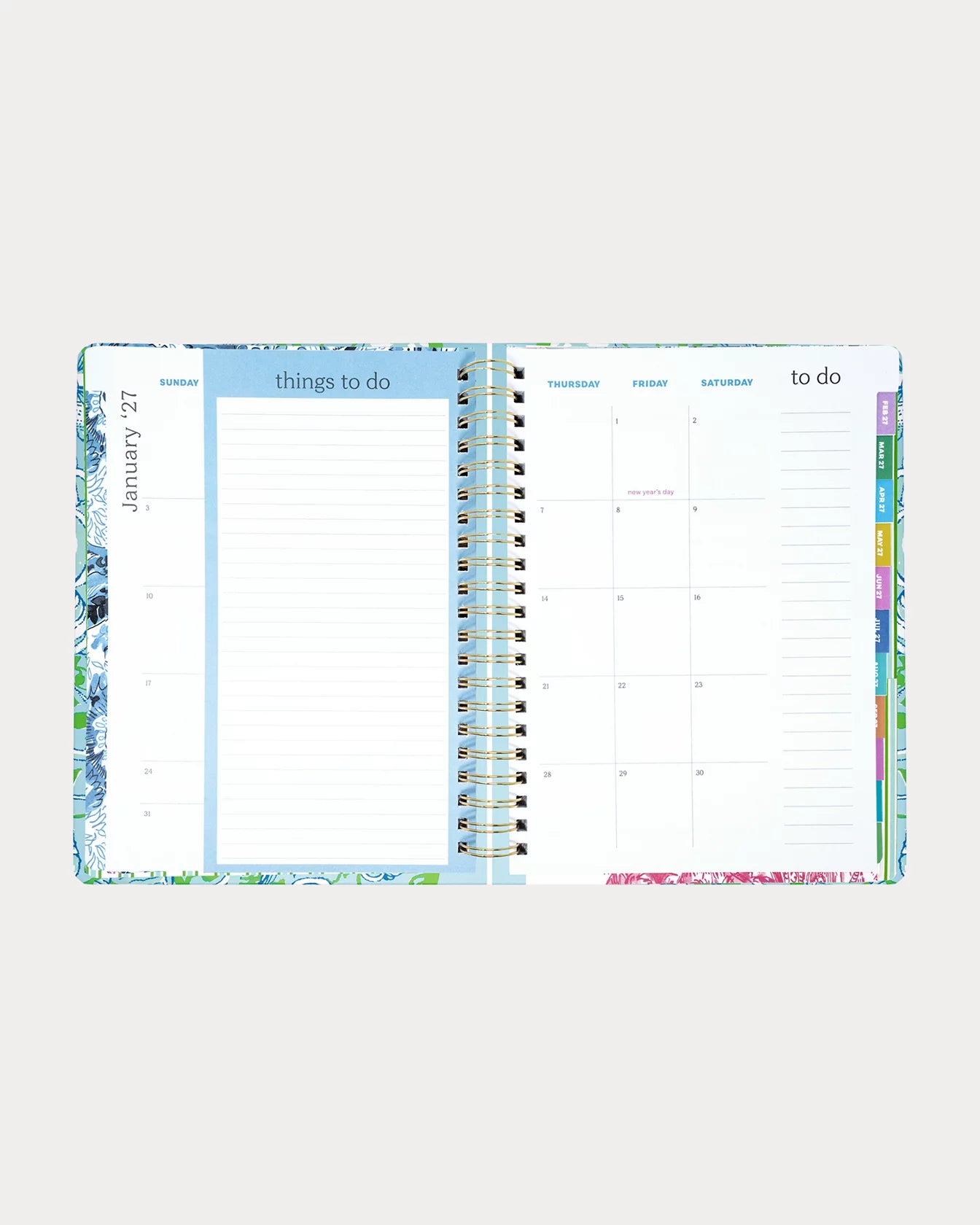 2026-2027 17 Month Jumbo Agenda - Day Dream Blue Throw Me A Line