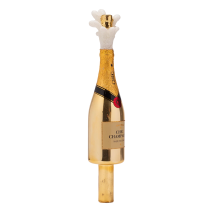 Tree topper glass popping Champagne bottle
