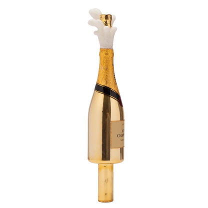 Tree topper glass popping Champagne bottle