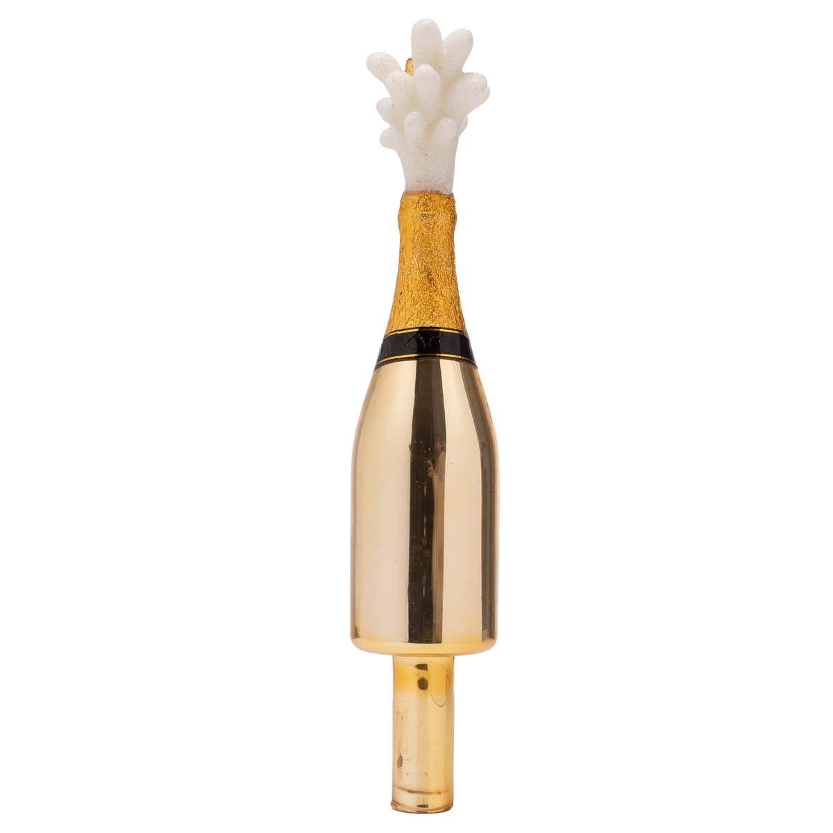 Tree topper glass popping Champagne bottle