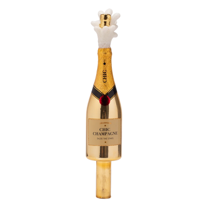 Tree topper glass popping Champagne bottle