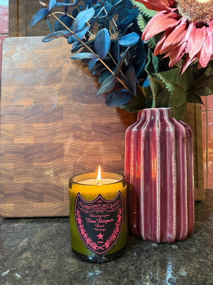 Recycled Dom P Rose Candle: Holiday Exclusive: Pomegranate Cider