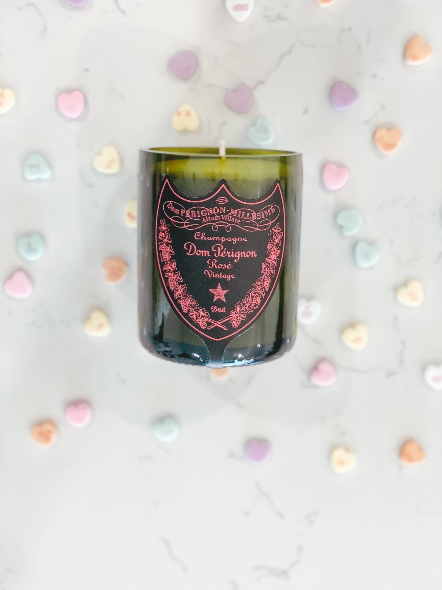 Recycled Dom P Rose Candle: Grapefruit/Mango/Vanilla