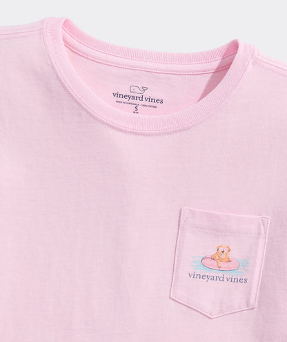 Girls' Pool Floatie Pup Short-Sleeve Pocket Tee