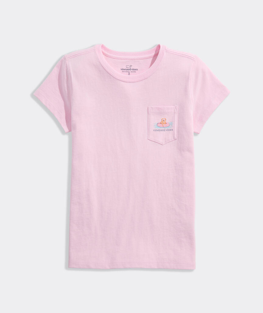 Girls' Pool Floatie Pup Short-Sleeve Pocket Tee