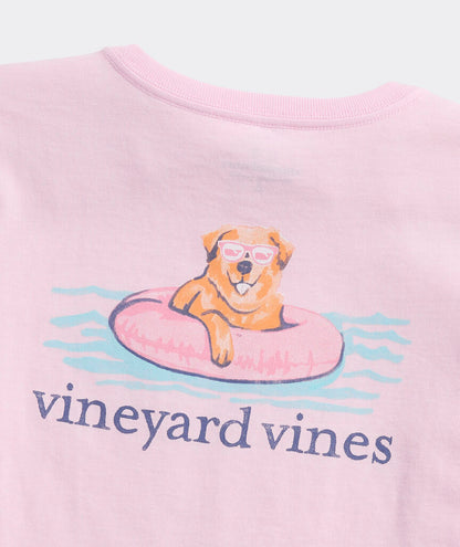 Girls' Pool Floatie Pup Short-Sleeve Pocket Tee