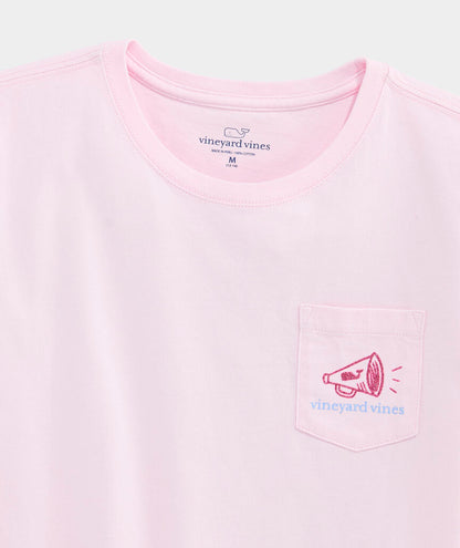 Girls' Stacked Cheer Text Short-Sleeve Pocket Tee
