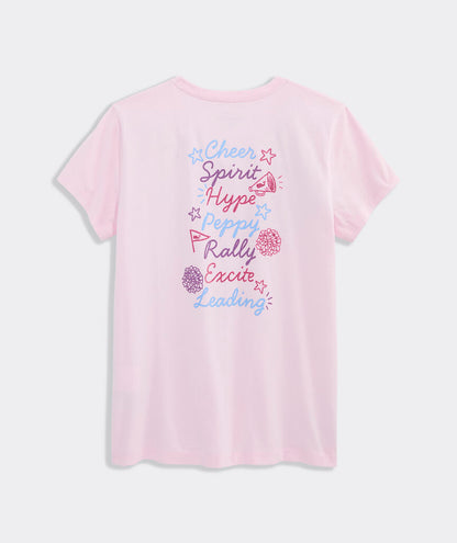 Girls' Stacked Cheer Text Short-Sleeve Pocket Tee