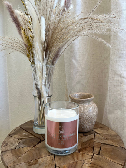 Recycled Moet Rose Candle: Holiday Exclusive: Pomegranate Cider