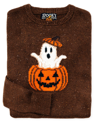 Ghostly Pumpkin Donegal Sweater