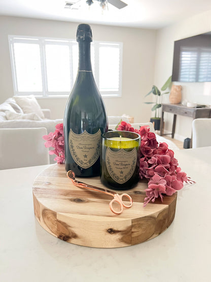 Recycled Dom P Bottle - Vintage Label Candle: Holiday Exclusive: Pomegranate Cider