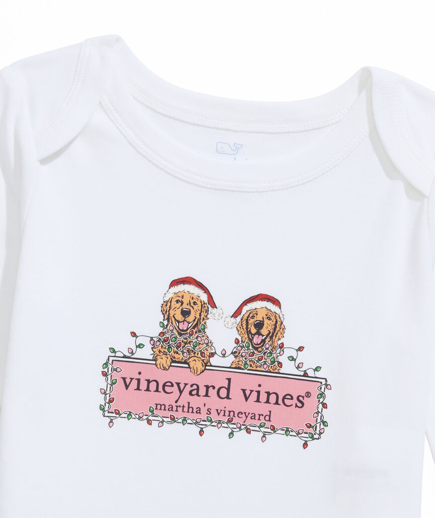Baby Long-Sleeve Festive Pups Body Suit