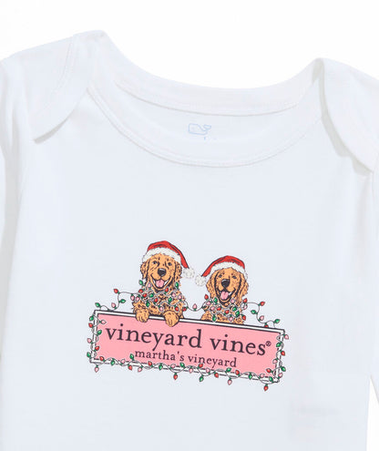 Baby Long-Sleeve Festive Pups Body Suit