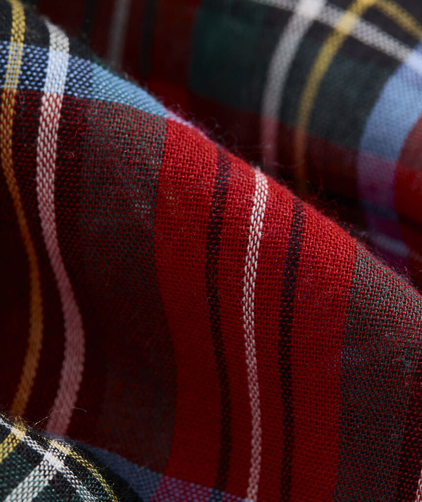 Baby Lena Long-Sleeve Lena Dress- Red Velvet Tartan
