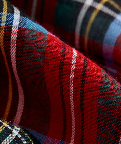 Baby Lena Long-Sleeve Lena Dress- Red Velvet Tartan